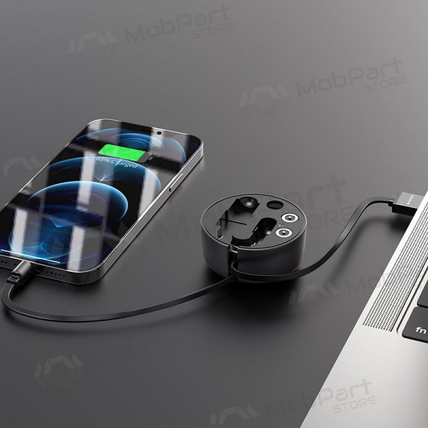 USB cavo Borofone BU26 3in1 microUSB-Lightning-Type-C magnetinic 1.0m (nero)