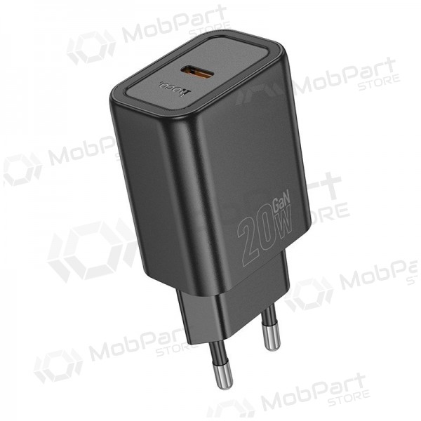 Caricabatterie per telefono Hoco N60 20 W GaN USB-C nero