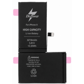 Batteria Apple iPhone X, accumulatore Di-Power 3216 mAh (capacità aumentata)