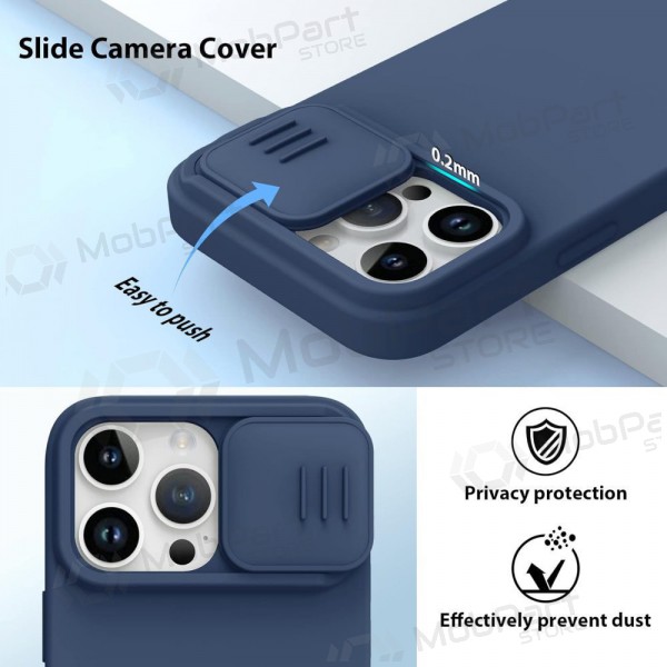 Custodia per Apple iPhone 14 - Nillkin Silicone (blu scuro)