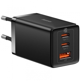 Caricabatterie per telefono Baseus GaN5 Pro 65 W 2xUSB-C + USB-A GaN PD QC nero CCGP120201