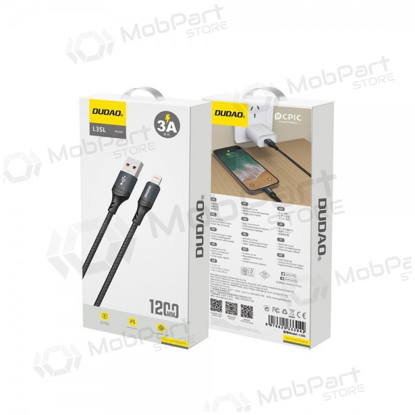 Cavo Lightning Dudao L3SL USB-A a Lightning 1.2 m 3 A nero
