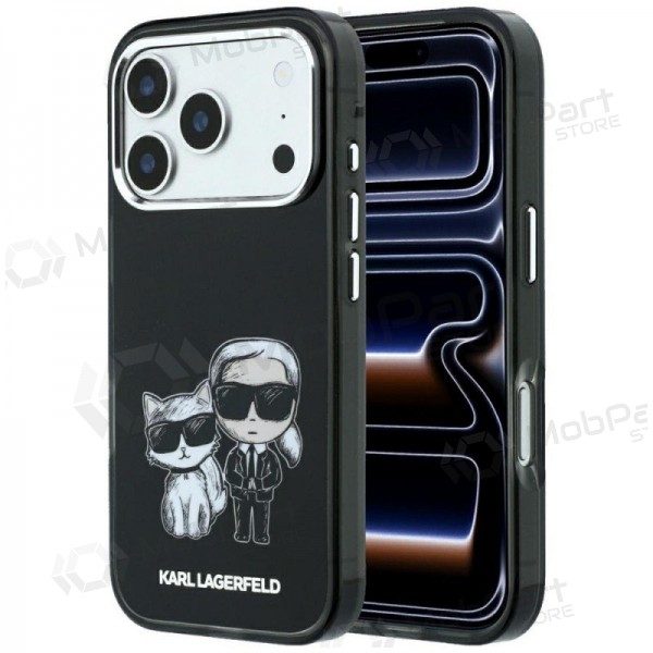Custodia per Apple iPhone 18 Pro - Karl Lagerfeld PU Semi Wrap Smooth Sketch Bodies MagSafe (nera)