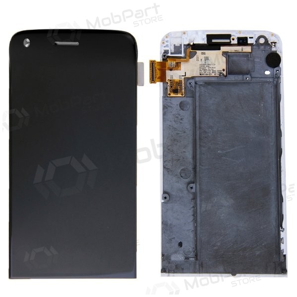 LG H850 G5 schermo / display (con una cornice) (nero) (service pack) (originale)