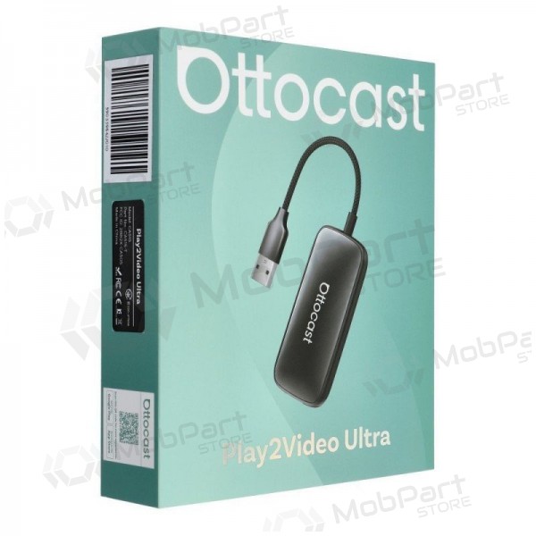 Adattatore wireless CarPlay/Android Auto Ottocast Play2Video Ultra nero