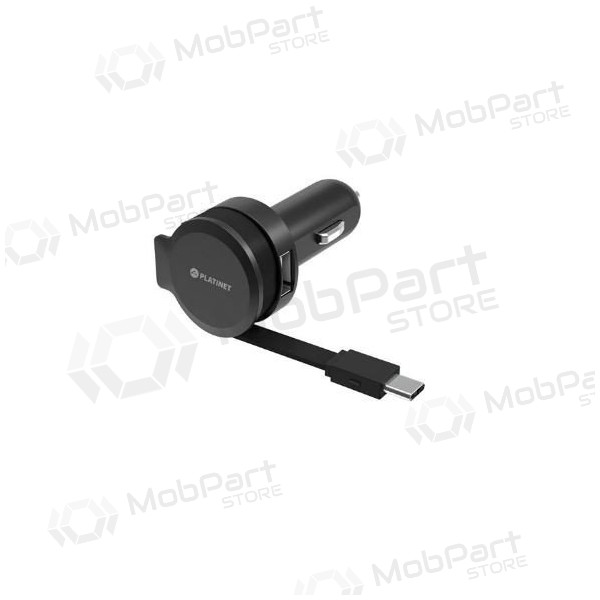 Caricatore per auto Platinet su Type-C laidu (1xUSB 2.4A) (nero)