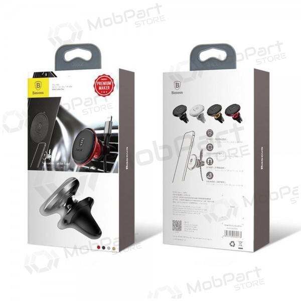 Telefono laikiklis Baseus Magnetic Air Vent With Cable Clip nero SUGX020001