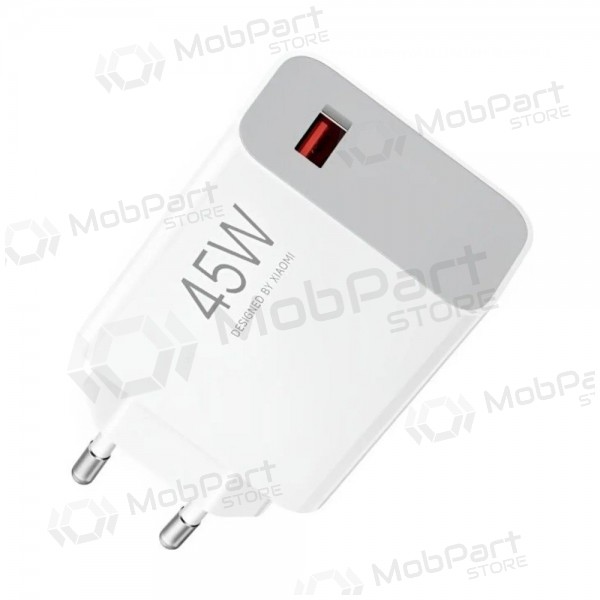 Caricabatterie per telefono Xiaomi turbo charging adattatore di alimentazione BHR07SLEU 45 W USB-A PD bianco.