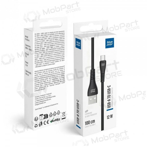 Cavo Lightning Blue Star PJ-DG4-A USB-A a Lightning 1 m nero