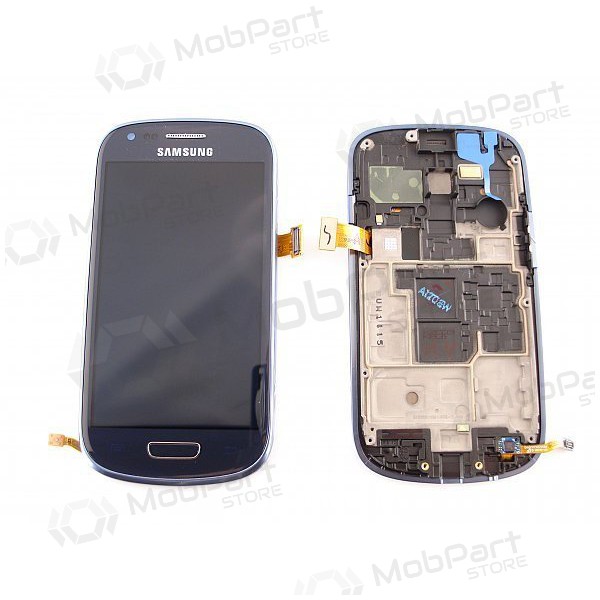 Samsung I8190 Galaxy S3 mini schermo / display (blu) (con una cornice) (usato grade A, originale)