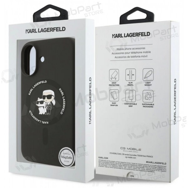 Custodia per Apple iPhone 17 - Karl Lagerfeld Liquid Silicone Karl and Choupette MagSafe (nero)