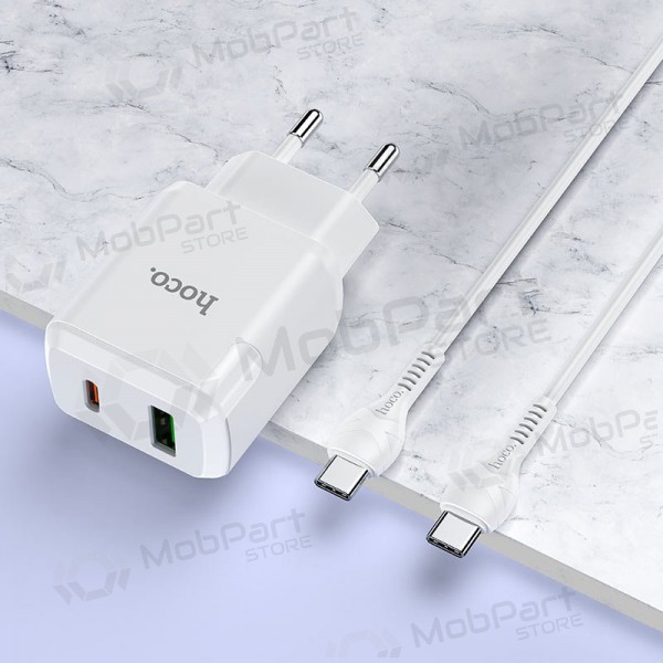 Caricatore Hoco N5 USB Quick Charge 3.0 + PD 20W (3.1A) + Type-C-Type-C (bianca)