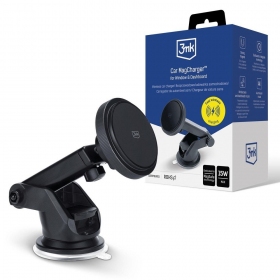 Supporto per telefono da auto con ricarica wireless 3MK Car MagCharger 15 W da cruscotto.