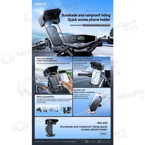 Supporto per telefono per bici e moto Remax RM-C53