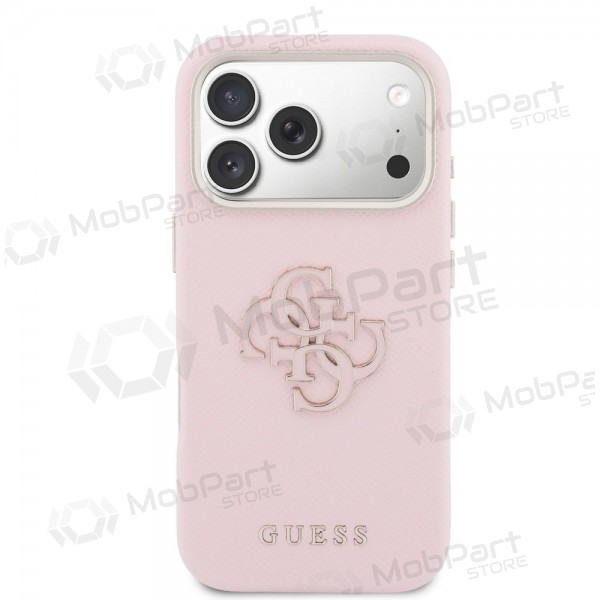 Custodia per Apple iPhone 17 Pro Max - Guess PU Grained 4G Resin Metal Logo (rosa)