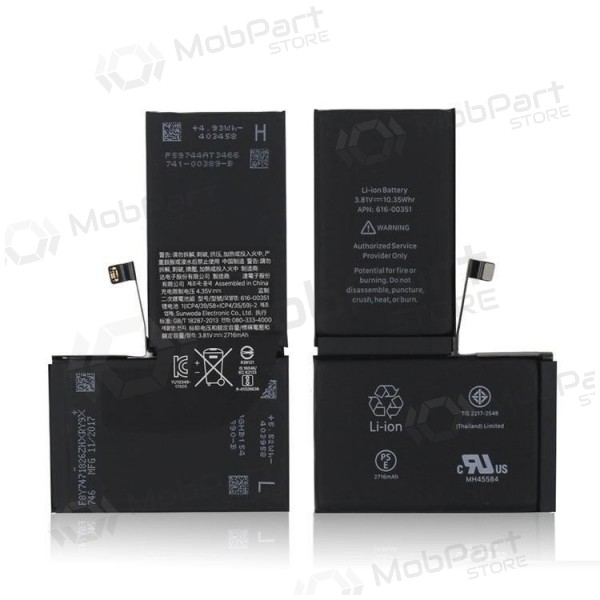 Apple iPhone X batteria, akumuliatorius (2716mAh) Apple iPhone X batteria, akumuliatorius (2716mAh)
