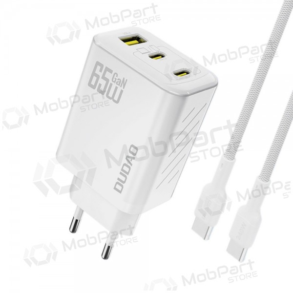 Caricabatterie per telefono Dudao A28PC 45 W GaN 2x USB-C con cavo USB-C 1 m nero
