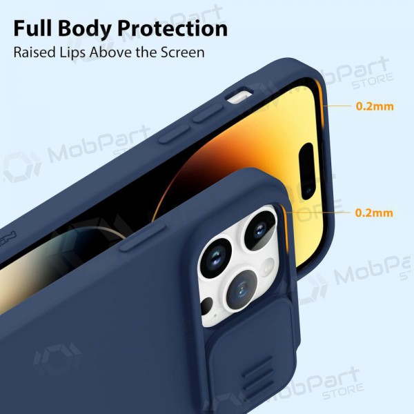Apple iPhone 15 Pro Max custodia „Nillkin Silicone“ (blu scuro) Apple iPhone 15 Pro Max custodia „Nillkin Silicone“ (blu scuro)