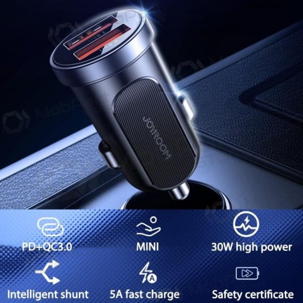 Caricatore automobilinis Joyroom C-A09 2xUSB (SCP, PD, AFC) 3.0 30W (nero)