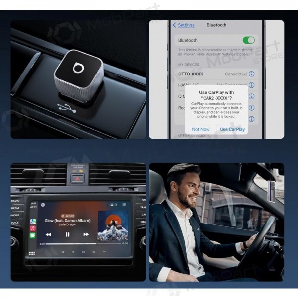 Adattatore wireless CarPlay / Android Auto Ottocast Mini Cube CP88-T2 argento