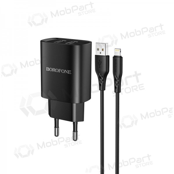 Caricatore Borofone BN2 2xUSB 2.1A + Lightning (nero)