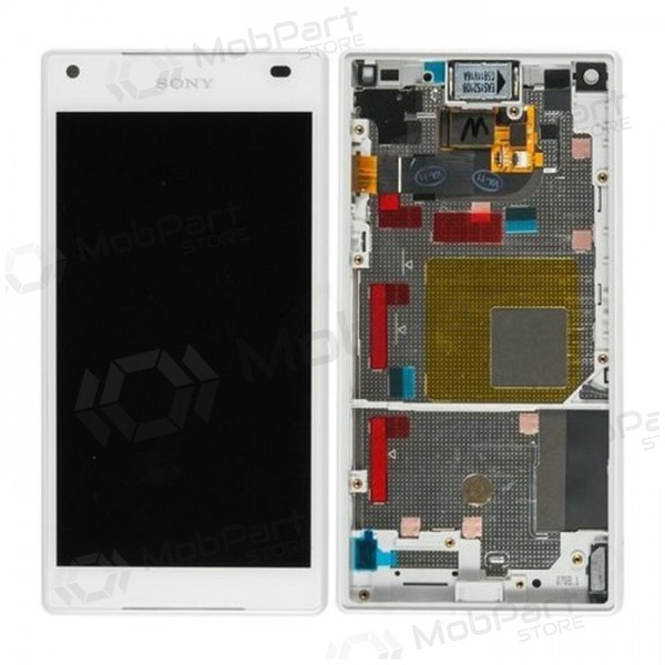 Sony E5803 / E5823 Xperia Z5 Compact schermo / display (bianca) (con una cornice) (usato grade B, originale)