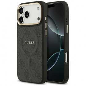 Custodia per Apple iPhone 17 Pro - Guess PU Leather 4G Gold Frame MagSafe