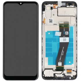 Ekranas Samsung A035G (A03 2022) su lietimui jautriu stikliuku e rėmeliu Black originale