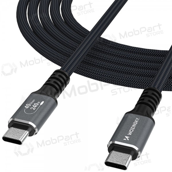 Cavo USB-C Wozinsky WPS-UY42S da USB-C a USB-C 2 m Thunderbolt 4 240 W nero