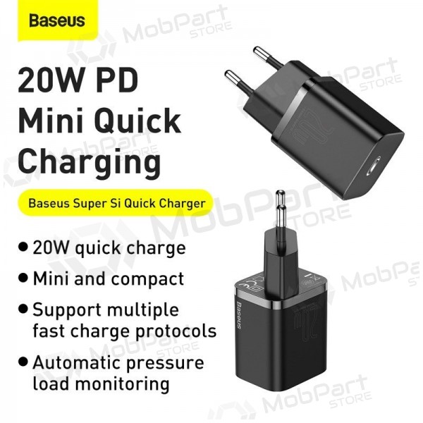Caricatore buitinis Baseus Super Si 20W nero CCSUP-B01