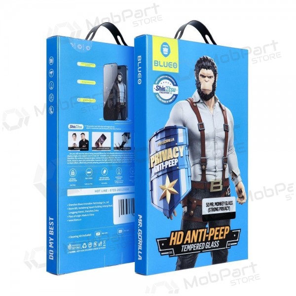 Vetro protettivo per Samsung Galaxy S25 - 5D Mr. Monkey Glass (Strong Privacy)