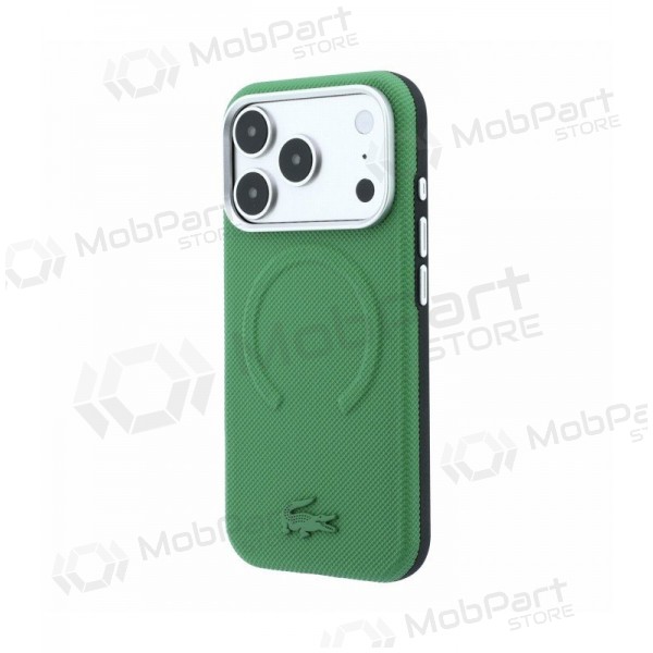 Custodia per Apple iPhone 18 Pro Max - Lacoste PVC Petit Pique Semi Wrap Embossed MagSafe (verde)