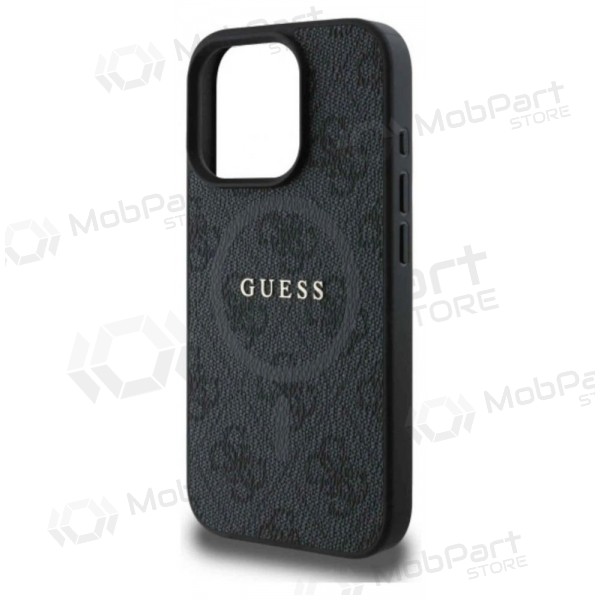 Custodia per Apple iPhone 16 Pro Max - Guess PU Leather 4G Colored Ring MagSafe (nera)