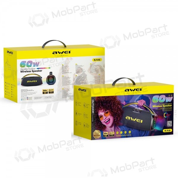Bluetooth altoparlante portatile Awei KA16 60W nero