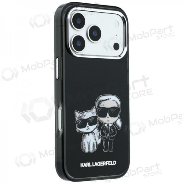 Custodia per Apple iPhone 18 Pro - Karl Lagerfeld PU Semi Wrap Smooth Sketch Bodies MagSafe (nera)