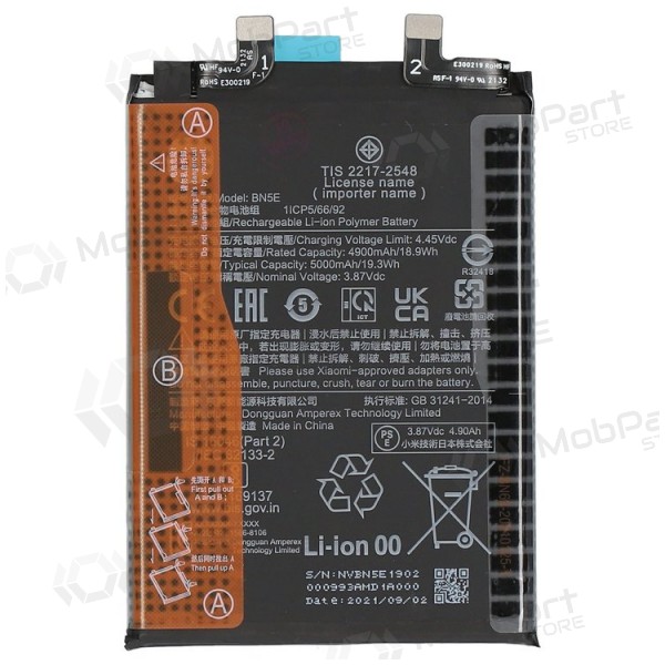 Xiaomi Redmi Note 11 Pro 5G, Note 12 Pro 4G, Poco X4 Pro 5G batteria, akumuliatorius (BN5E) (originale)