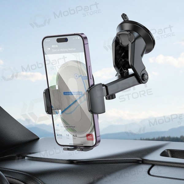 Supporto per telefono da auto Borofone BH134 sul cruscotto 4.5–7 pollici.