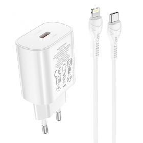 Caricabatterie per telefono Hoco N22 25 W USB-C con cavo Lightning 1 m bianco