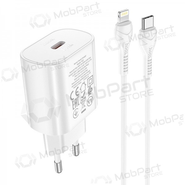 Caricabatterie per telefono Hoco N22 25 W USB-C con cavo Lightning 1 m bianco