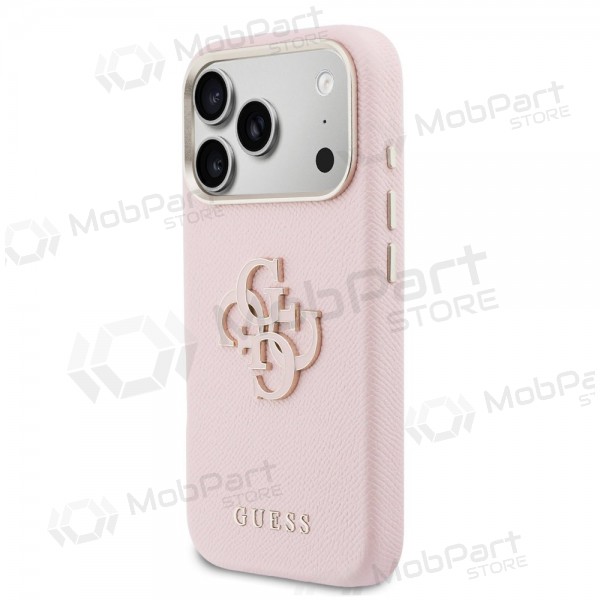 Custodia per Apple iPhone 17 Pro Max - Guess PU Grained 4G Resin Metal Logo (rosa)