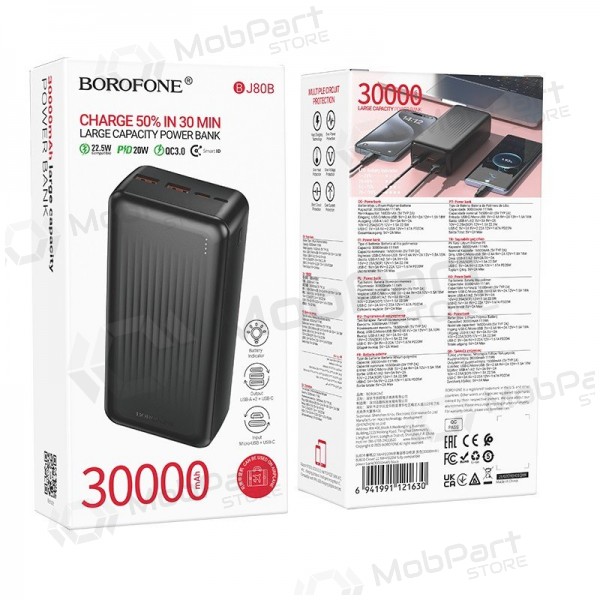 Batteria esterna Power Bank Borofone BJ80B 22.5W 30000mAh nero