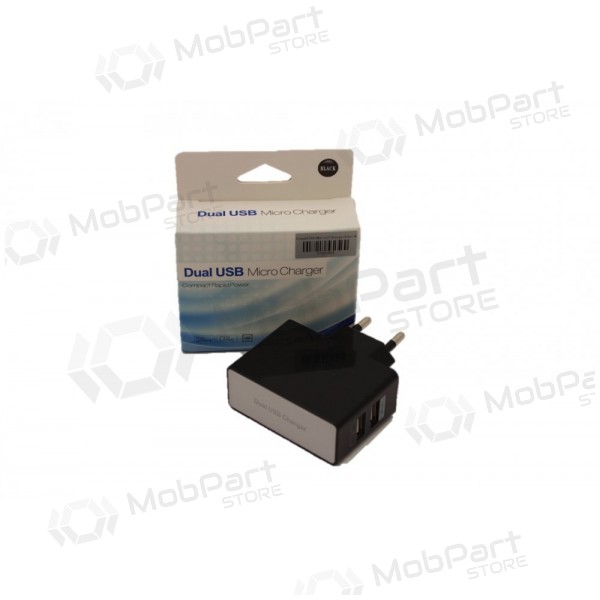Caricatore (USB) (dual) (1A+2A) (nero)
