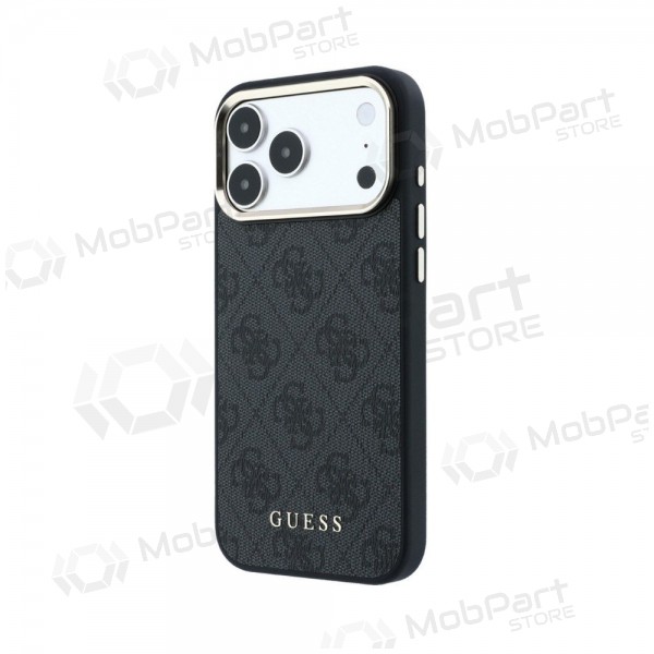 Custodia per Apple iPhone 18 Pro Max - Guess PU Leather 4G Gold Frame MagSafe (nera)