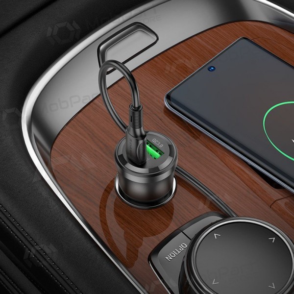 Caricabatterie da auto Borofone BZ25 38 W USB-C + USB-A PD QC nero