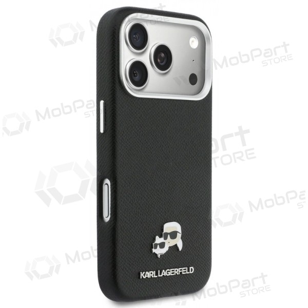 Custodia per Apple iPhone 17 Pro - Karl Lagerfeld PU Karl and Choupette Heads Pins MagSafe (nera)
