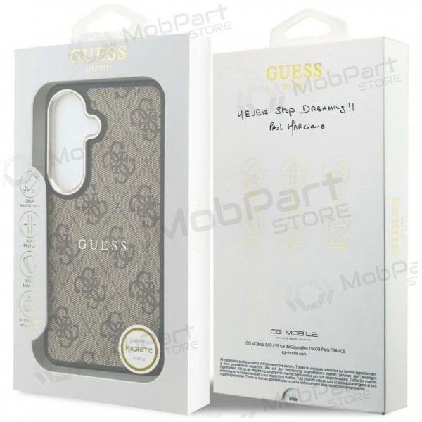 Custodia Samsung Galaxy S26 - Guess PU Leather 4G Gold Frame Magnetic (marrone)