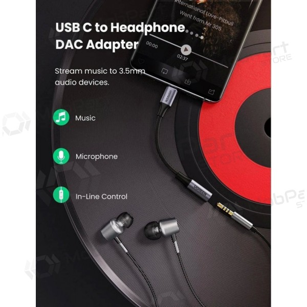 Adattatore audio Ugreen AV161 USB-C a 3.5 mm grigio