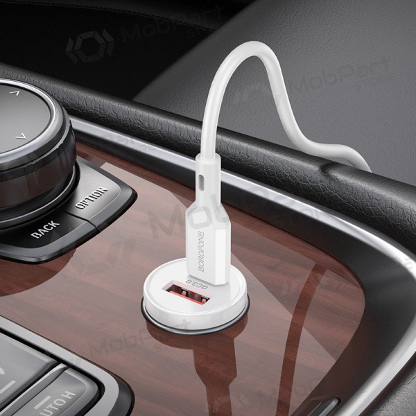 Caricatore automobilinis Borofone BZ18A USB-A/Type-C PD20W+QC3.0 (bianca)