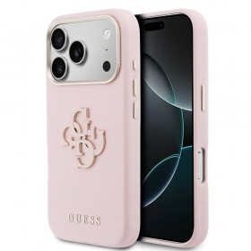Custodia per Apple iPhone 17 Pro Max - Guess PU Grained 4G Resin Metal Logo