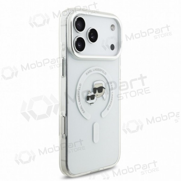 Custodia per Apple iPhone 18 Pro - Karl Lagerfeld IML K&CH Heads Metal Frame MagSafe (trasparente)
